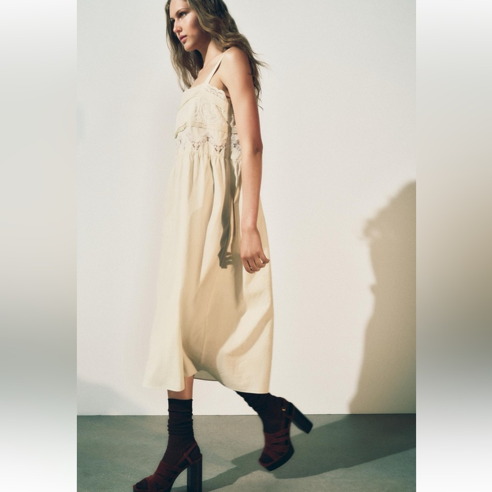 💫 Zara ZW Collection 100% Cotton Dres - NEW 💫 - Picture 12 of 16